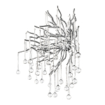 Бра с лучеобразным основанием и подвесками из прозрачного стекла в виде длинных капель Droplet Chandelier варинант исполнения - 11 | Loft Concept в Сочи