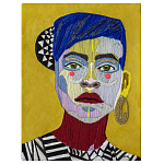 Картина с вышивкой Портрет wall panel People with the yellow ear 1 варинант исполнения - 2 | Loft Concept в Сочи