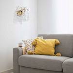 Бра золотого цвета с ветвями и белыми овальными стеклянными подвесками Droplet Chandelier варинант исполнения - 7 | Loft Concept в Сочи