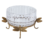 Чаша из прозрачного стекла на бронзовых ножках в виде стрекоз Eden Garden варинант исполнения - 1 | Loft Concept в Сочи