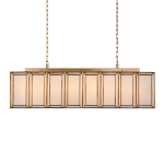 Люстра прямоугольная с каркасом золотого цвета Soft Glow Lamps варинант исполнения - 1 | Loft Concept в Сочи