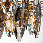 Люстра подвесная круглая с овальными подвесками из стекла дымчатого цвета Harlow Crystal Round варинант исполнения - 2 | Loft Concept в Сочи