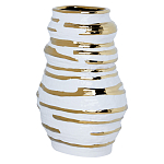 Ваза белая с рельефной поверхностью и золотыми полосами Vase Beehive варинант исполнения - 1 | Loft Concept в Сочи
