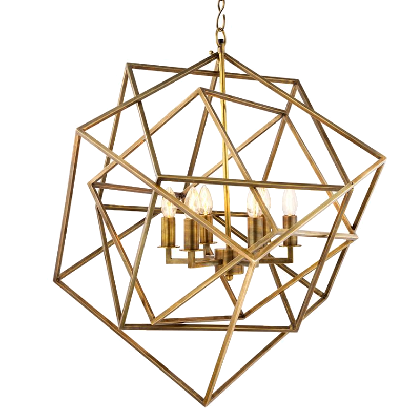 Люстра Lantern Matrix Brass Латунь в Сочи | Loft Concept 