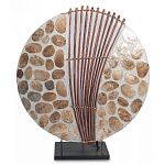 Настольная лампа из перламутра и дерева на подставке Indonesian Shell варинант исполнения - 2 | Loft Concept в Сочи