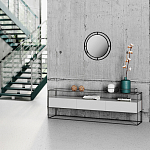 Настенное зеркало круглой формы в черной металлической раме BUBBLE MIRROR BLACK варинант исполнения - 2 | Loft Concept в Сочи