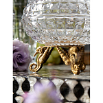 Конфетница прозрачная стеклянная на бронзовых ножках в виде морских коньков с крышкой в виде ракушки Eden Garden варинант исполнения - 5 | Loft Concept в Сочи