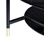 Стол журнальный круглый черный с полкой Inherence варинант исполнения - 5 | Loft Concept в Сочи