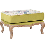 Банкетка из массива бука с изображением птиц и цветов Beige Green Chinoiserie Garden Banquette варинант исполнения - 1 | Loft Concept в Сочи