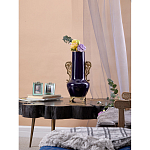 Ваза темно-синяя фарфоровая с бронзовыми ручками и ножками Eden Garden варинант исполнения - 6 | Loft Concept в Сочи