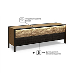 ТВ тумба 2 двери и 2 ящика с подсветкой на рельефном фасаде Warm Industrial варинант исполнения - 8 | Loft Concept в Сочи