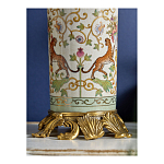 Ваза высокая из фарфора на бронзовом основании Turquoise Blooming Garden варинант исполнения - 7 | Loft Concept в Сочи