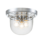 Потолочный светильник для ванных комнат с круглым стеклянным плафоном и тремя лампами Quoizel варинант исполнения - 6 | Loft Concept в Сочи