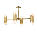 Люстра цвета латунь с 4-мя матовыми цилиндрическими плафонами Elstead Lighting варинант исполнения - 1 | Loft Concept в Сочи