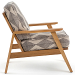Кресло с каркасом из массива дуба Deniaud Oak Rhombus Beige Armchair варинант исполнения - 3 | Loft Concept в Сочи