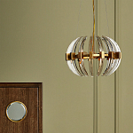 Люстра круглая с прозрачными элементами в форме полумесяца Crystal Crescent варинант исполнения - 5 | Loft Concept в Сочи