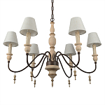 Люстра на металлическом основании с 6-ю белыми тканевыми абажурами Terrain варинант исполнения - 7 | Loft Concept в Сочи