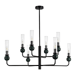 Люстра с 8-ю плафонами в форме стеклянных трубок и мраморных декоративных элементов Montreal варинант исполнения - 3 | Loft Concept в Сочи