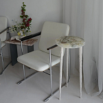 Круглый журнальный столик со столешницей из эпоксидной смолы Epoxy Resin Flowers Coffee Table варинант исполнения - 2 | Loft Concept в Сочи