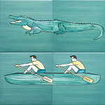 Плитка с узором Крокодил байдарочник варинант исполнения - 1 | Loft Concept в Сочи