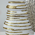 Ваза белая с рельефной поверхностью и золотыми полосами Vase Beehive варинант исполнения - 6 | Loft Concept в Сочи