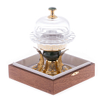 Икорница с декором "Три рыбки" с гравировкой и натуральным камнем Нефрит Decorative Cavair Dishes варинант исполнения - 6 | Loft Concept в Сочи