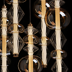 Люстра с плафонами из прозрачного и янтарного стекла в виде шаров и ромбов Gabriel Scott Luna варинант исполнения - 6 | Loft Concept в Сочи