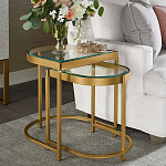 Комплект из 2-х приставных столиков на металлическом основании цвета латунь Ambassador варинант исполнения - 4 | Loft Concept в Сочи