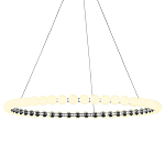 Люстра светодиодная кольцевая с круглыми плафонами белого цвета PEARLS Suspension 80 варинант исполнения - 1 | Loft Concept в Сочи