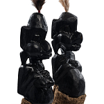 Комплект из 2-х деревянных статуэток Asmat Statuettes Black варинант исполнения - 3 | Loft Concept в Сочи