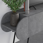 ТВ-тумба серая с 2-мя откидными дверцами и 2-мя открытыми полками CAPSULE TV STAND RETRO GREY варинант исполнения - 4 | Loft Concept в Сочи