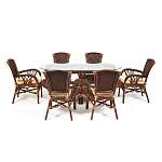 Комплект обеденный из ротанга Eloise grand варинант исполнения - 1 | Loft Concept в Сочи