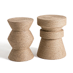 Приставной стол с отделкой из джута Juti D35 см варинант исполнения - 5 | Loft Concept в Сочи