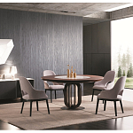 Обеденный стол круглый на чёрном фигурном основании Bosnia dinning table  варинант исполнения - 2 | Loft Concept в Сочи