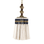 Подвесной светильник с подвесом из деревянных бусин и абажуром из кисточек Аmbiance варинант исполнения - 1 | Loft Concept в Сочи