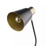 Настольная лампа с наклонным корпусом и подвижным плафоном в сочетании золотистого и чёрного цвета Work Surface Light варинант исполнения - 4 | Loft Concept в Сочи