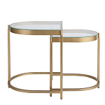 Комплект из 2-х приставных столиков на металлическом основании цвета латунь Ambassador варинант исполнения - 2 | Loft Concept в Сочи