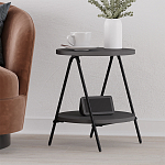 Стол приставной с 2-мя круглыми столешницами цвета антрацит ESSEL SIDE TABLE ANTHRACITE варинант исполнения - 5 | Loft Concept в Сочи