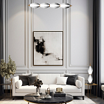 Подвесной светильник линейный в сочетании двух разных фактур стекла Enchanting варинант исполнения - 5 | Loft Concept в Сочи