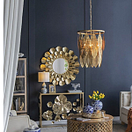 Зеркало круглое настенное в металлической раме Sunny Golden Petals варинант исполнения - 6 | Loft Concept в Сочи