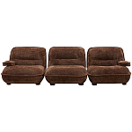 Кресло без подлокотников коричневое ну круглых деревянных ножках Loup Plush Armchair Brown варинант исполнения - 3 | Loft Concept в Сочи