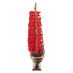 Декоративная модель деревянного парусника с красными парусами в подарочной упаковке With The low варинант исполнения - 3 | Loft Concept в Сочи