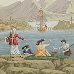 Обои ручная роспись Views of Italy Aurore варинант исполнения - 1 | Loft Concept в Сочи