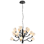 Люстра подвесная черного цвета с ветвями и белыми фарфоровыми цветами Floralis варинант исполнения - 4 | Loft Concept в Сочи