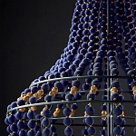 Люстра каплевидной формы декорированная синими и золотыми бусинами Blue Beads варинант исполнения - 3 | Loft Concept в Сочи