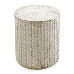 Приставной круглый столик инкрустация костью Bone Inlaid Round  Stool варинант исполнения - 2 | Loft Concept в Сочи