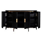 Комод черный округлой формы с рельефным фасадом Black Cut варинант исполнения - 2 | Loft Concept в Сочи