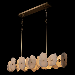 Люстра подвесная линейная с текстурированными мраморными элементами Marble square варинант исполнения - 4 | Loft Concept в Сочи