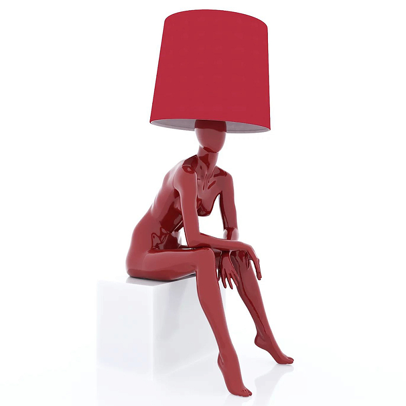 Лампа MANNEQUIN LAMP с абажуром девушка на кресле Глянцевый черный Черный матовый Глянцевый белый Белый матовый Серый Золотой Красный Шампань в Сочи | Loft Concept 