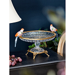 Чаша из прозрачного стекла с фигурками разноцветных попугаев на ободке 38 Eden Garden варинант исполнения - 2 | Loft Concept в Сочи